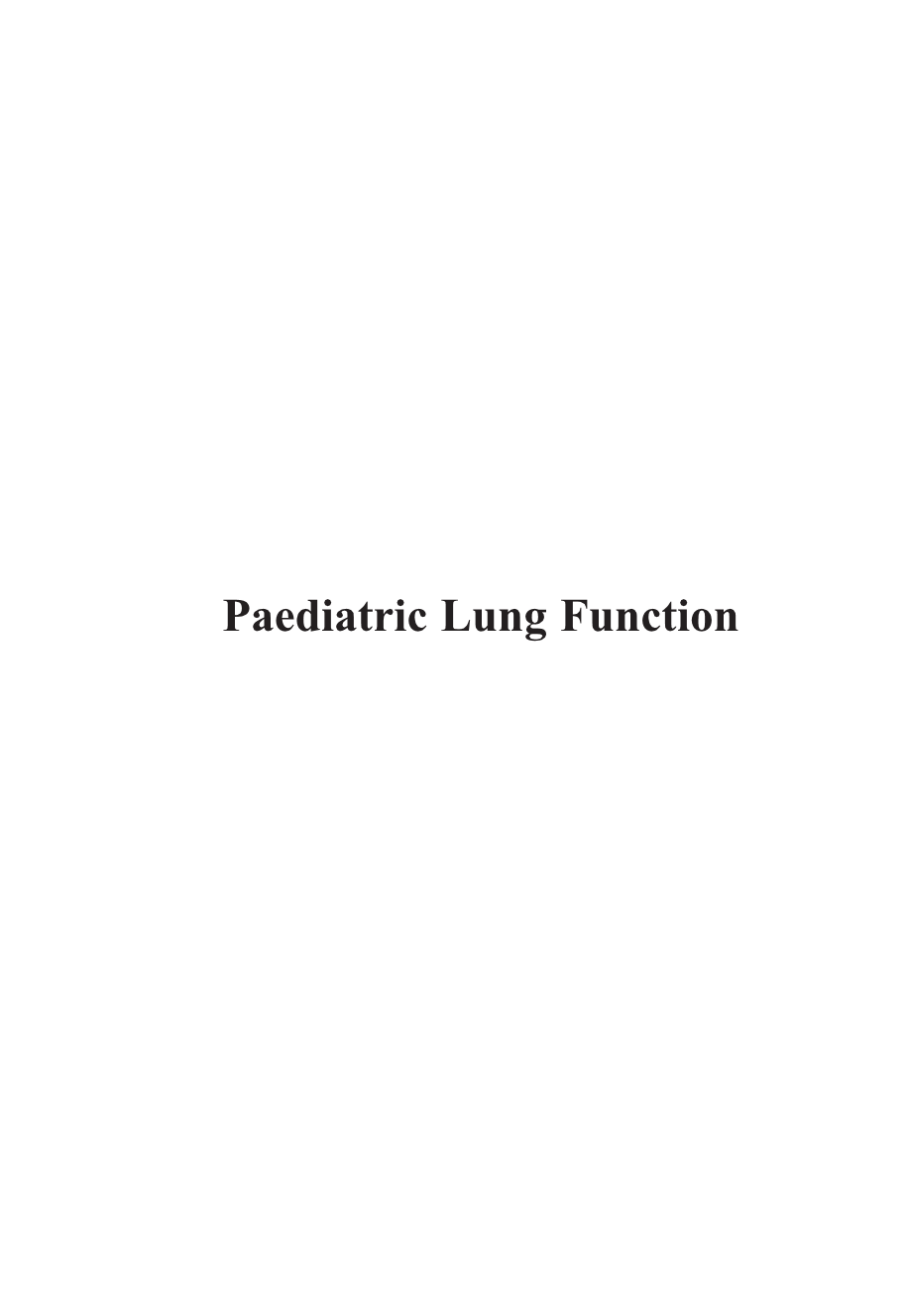 Paediatric Lung Function page ii