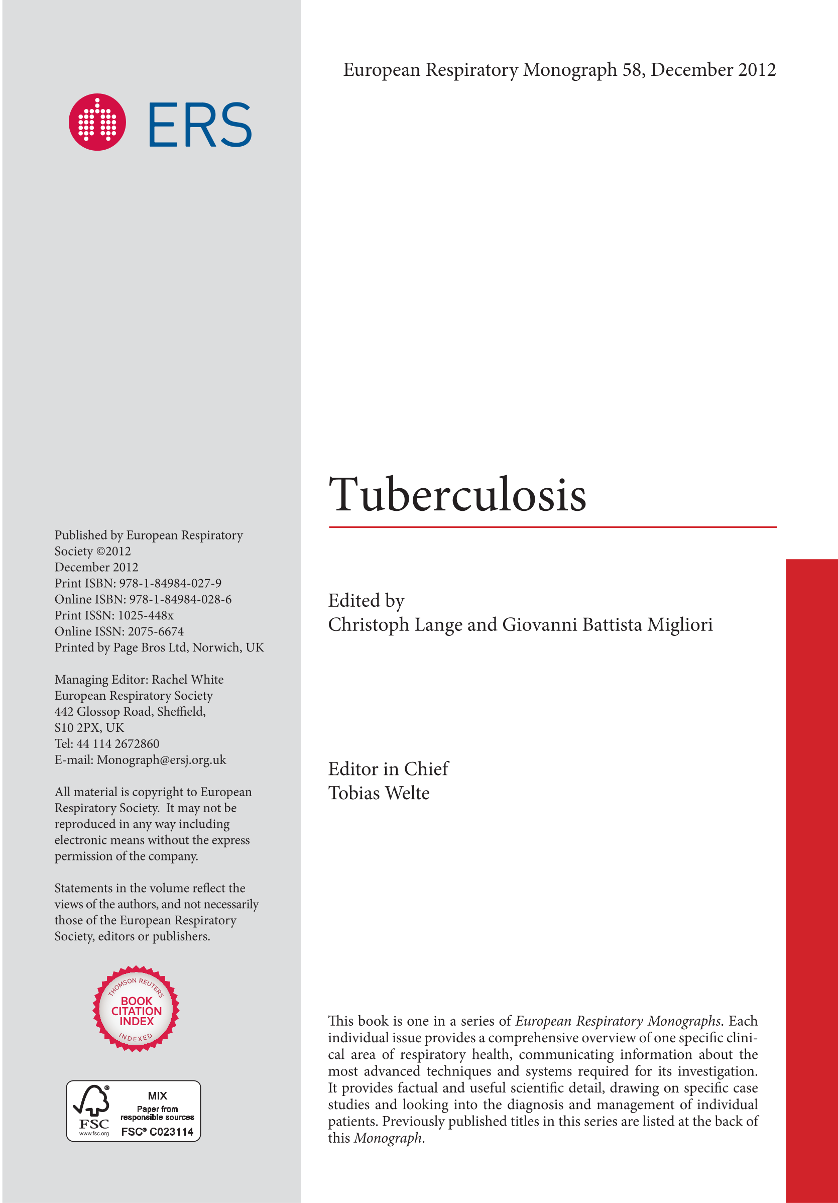 Printable: Tuberculosis (out of print) page ii