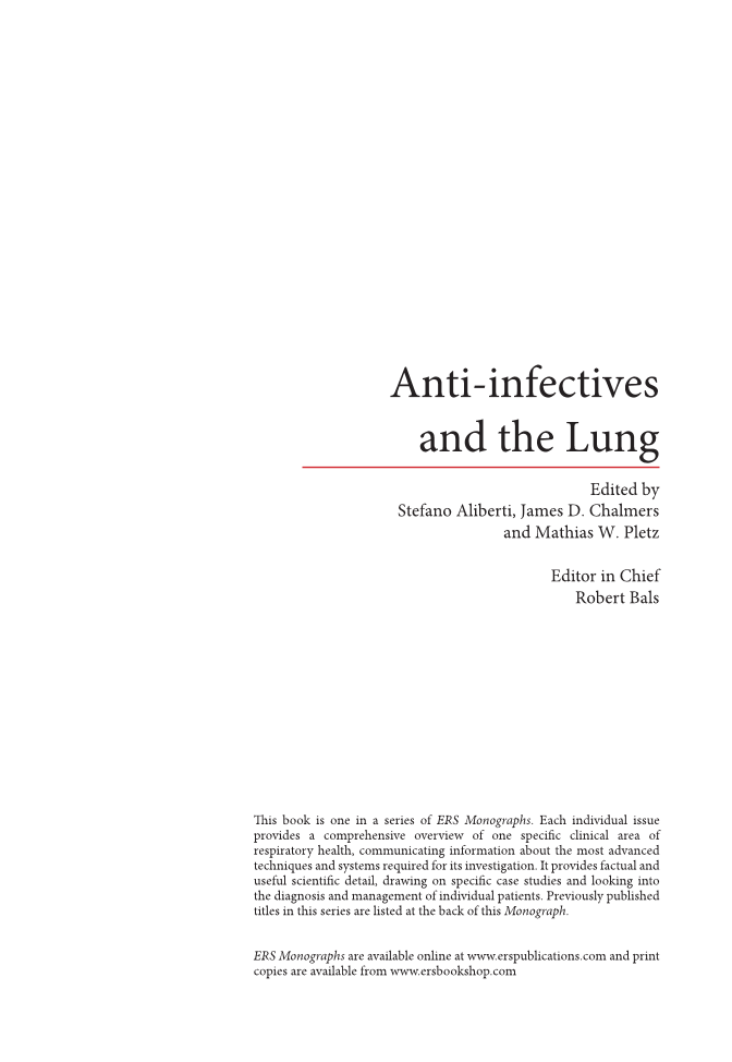 Anti-infectives and the Lung page 2