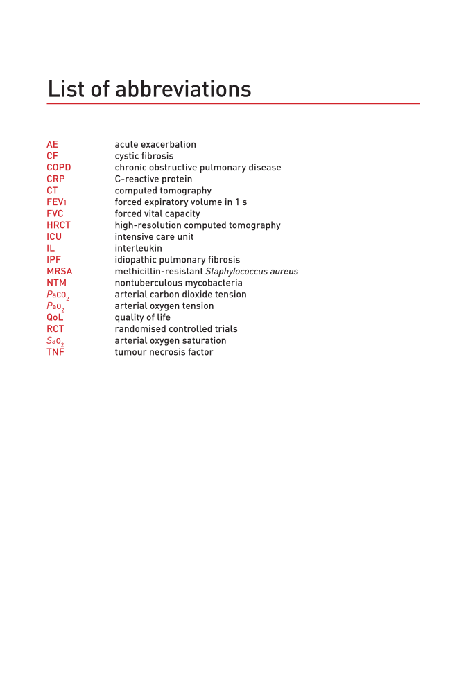 Acute Exacerbations of Pulmonary Diseases page xx
