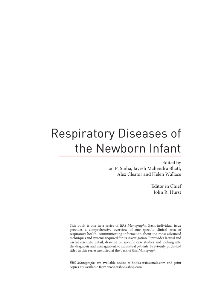 Respiratory Diseases of the Newborn Infant page 2