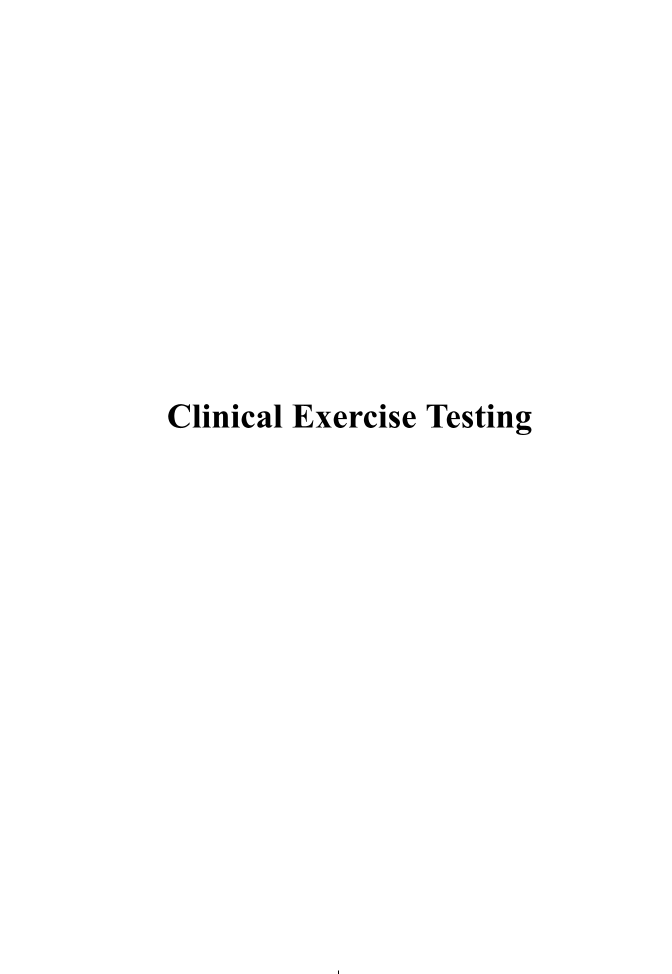 Clinical Exercise Testing (out of print) page i