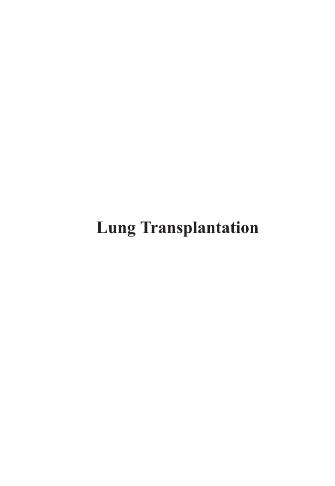 Lung Transplantation page i