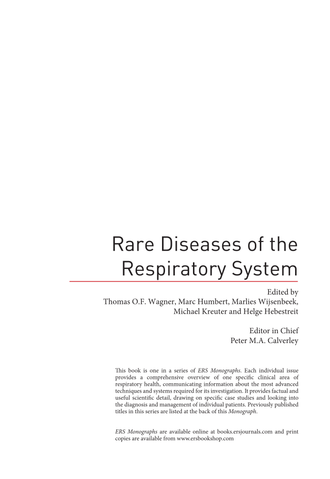Rare Diseases of the Respiratory System page 2